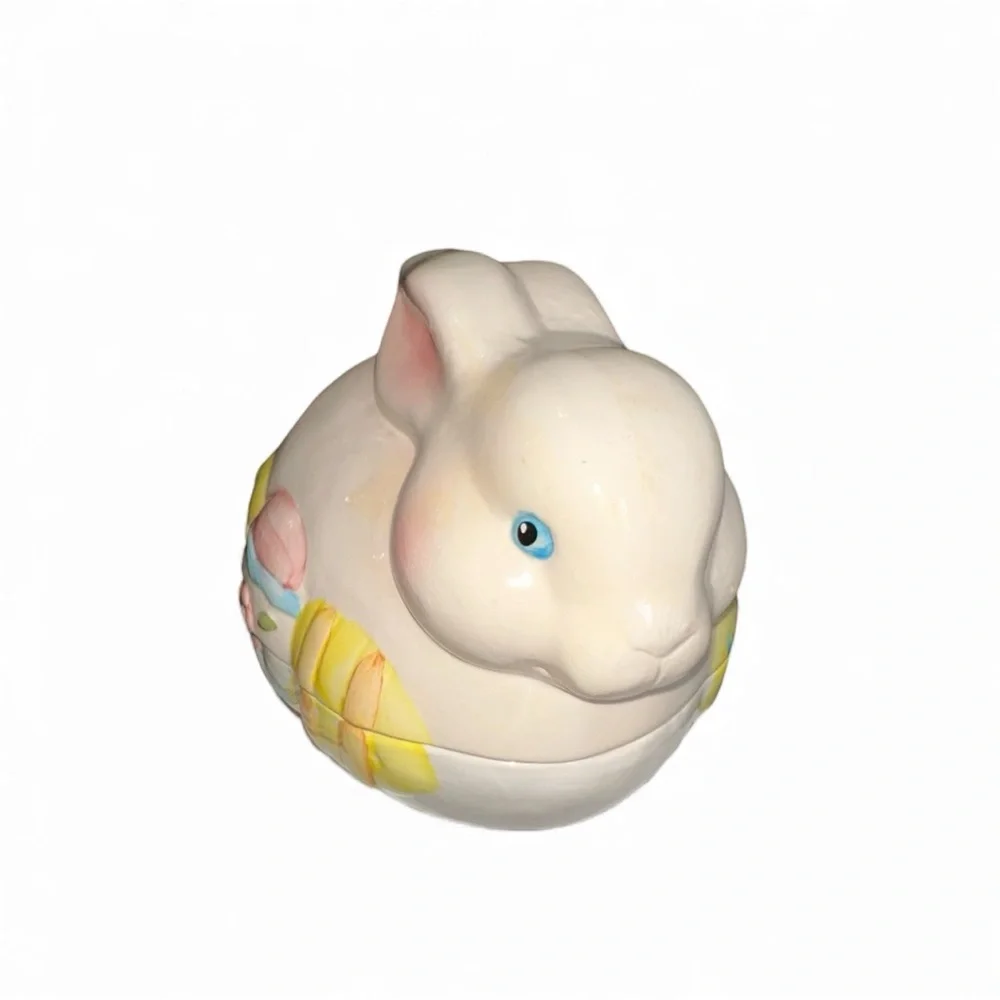 Vintage Ceramic Easter Bunny Trinket Dish